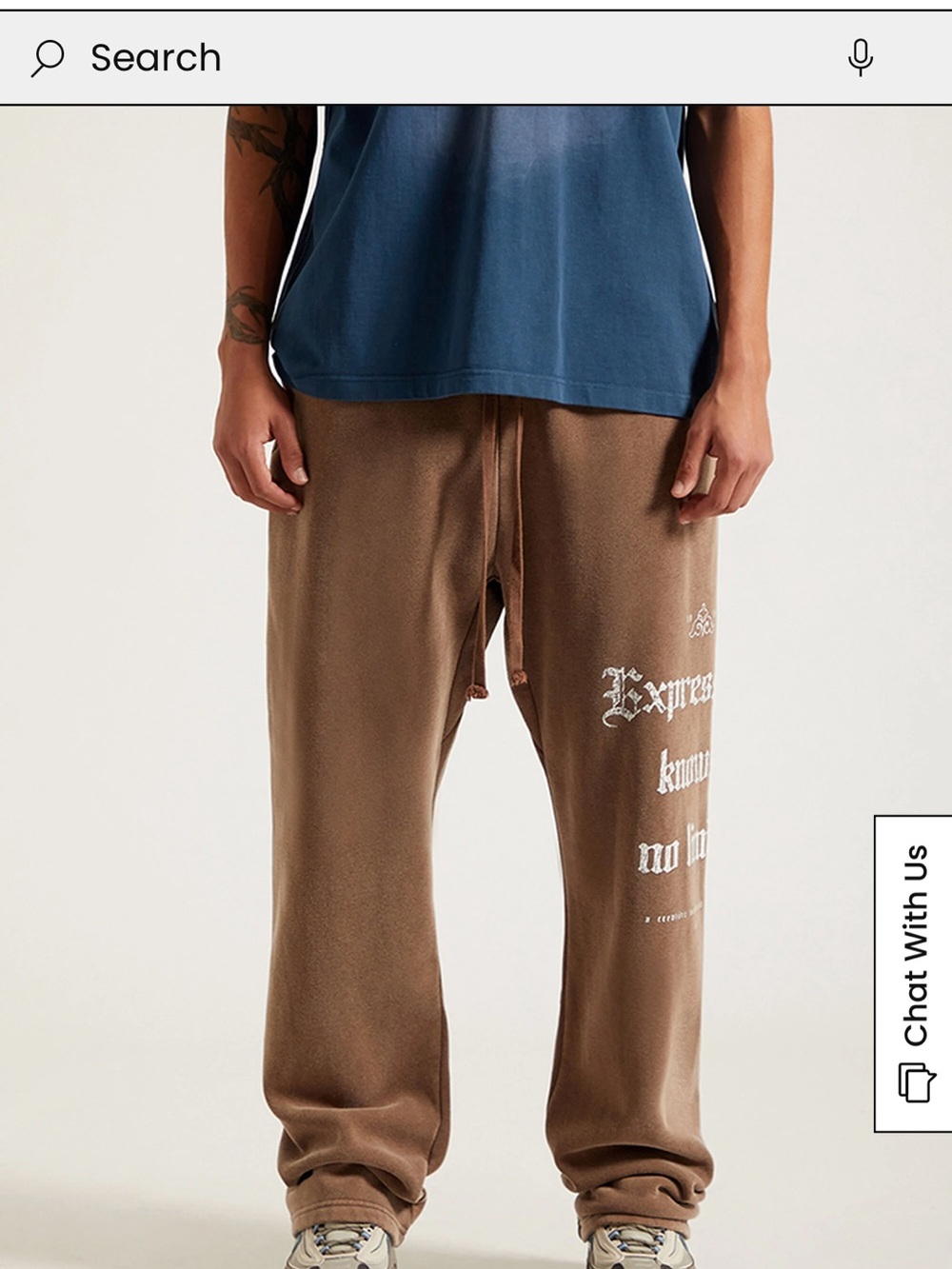Men's Brown Graphic Baggy Sweatpants
